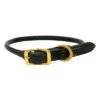 Tory Rolled Leather Dog Collar Black