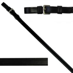 KL Select Red Barn Curb Reins 1/2 Inch Black