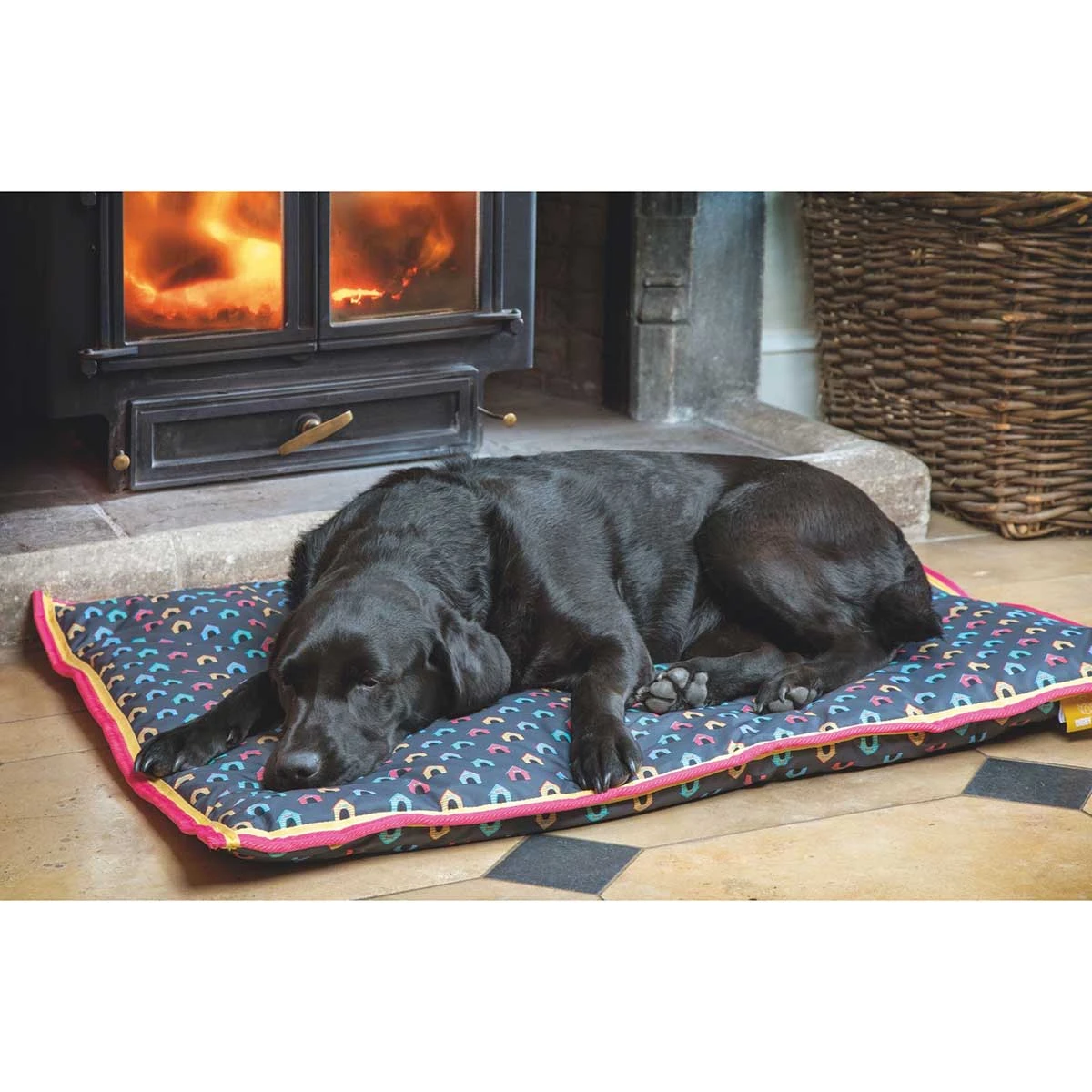 Shires Digby And Fox Waterproof Dog Bed - Dog House Print
